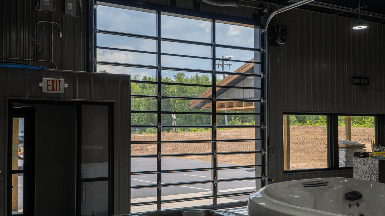 Interior of the Midnight Sun showroom looking toward the UltraClear door