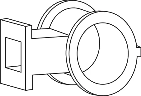 Cutaway drawing of the non-collapsible nylon lock insert inside the door panel