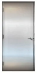 T8 Stainless entry door, stainless frame, shown without window